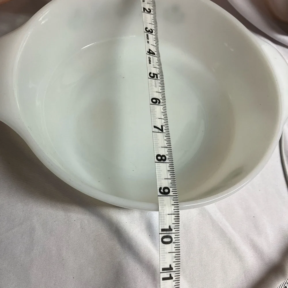 Anchor Hocking Fire King White and Green Bakeware Dish